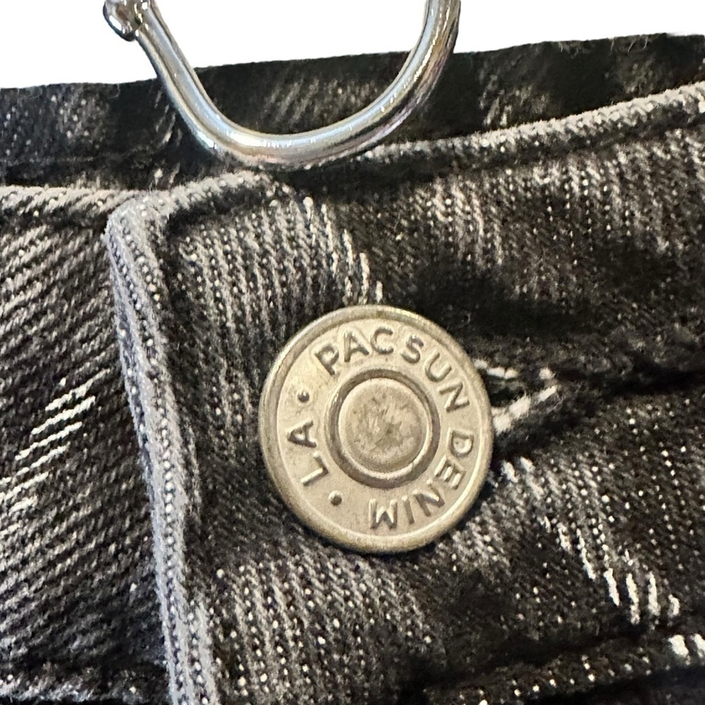 PacSun Black Wash Pin Stripe Mom Jeans Women’s Size 24 26" Inseam - Picture 4 of 8